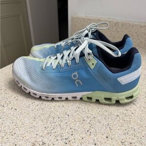 On Running Light Blue and Green Sneakers